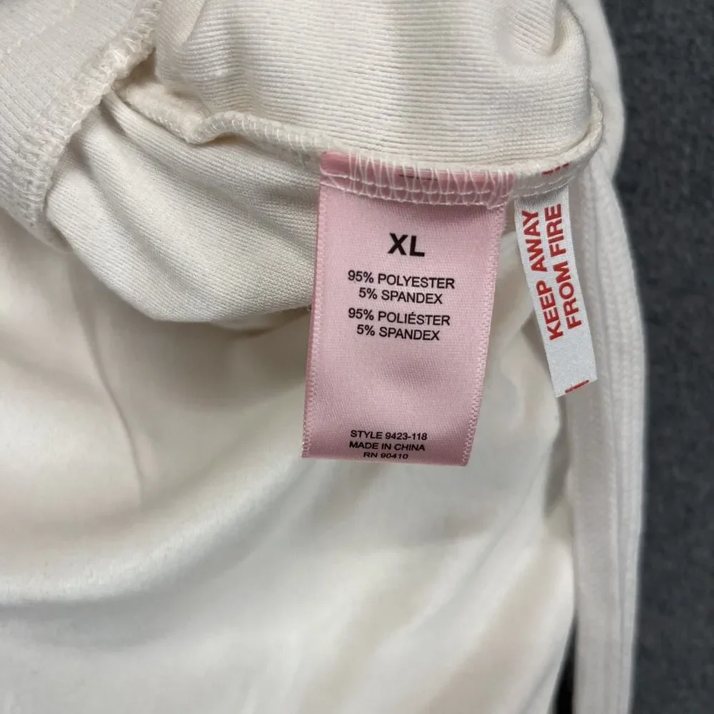 Juicy Couture Pants Women XL Beige Velour Sleepwear Rhinestone Lounge Y2K pocket